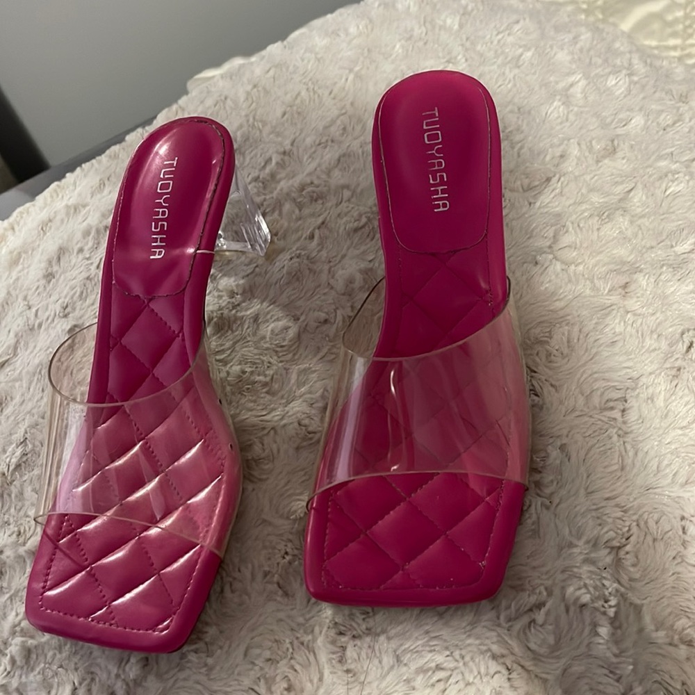 Hot pink shoes